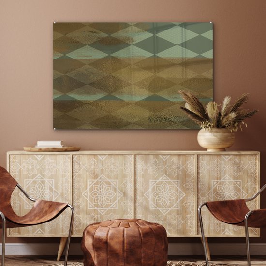 Peinture sur Verre - Motifs - Vert - Or - Peinture - 90x60 cm - Peintures sur Verre Peintures - Photo sur Glas