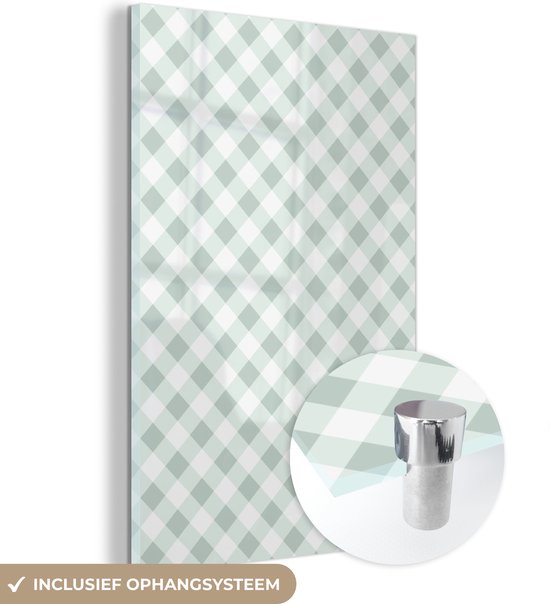 MuchoWow® Peinture sur verre 20x30 cm - Peinture sur verre acrylique - Diamants - Motif - Vert - Photo sur verre - Peintures