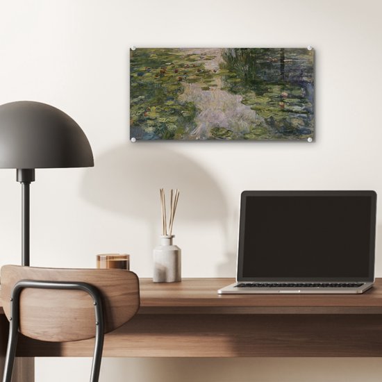 MuchoWow® Peinture sur verre - Nénuphars - Peinture de Claude Monet - 40x20 cm - Peintures sur verre acrylique - Photo sur Glas