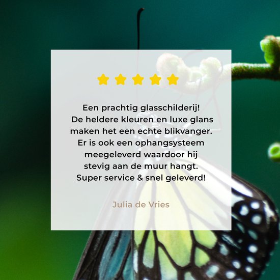 Peinture sur Verre - Papillon sur une Branche Fine - 20x30 cm - Peintures sur Verre Peintures - Photo sur Glas