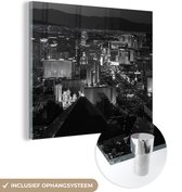 MuchoWow® Glasschilderij 20x20 cm - Schilderij acrylglas - Luchtfoto van Las Vegas - Foto op glas - Schilderijen