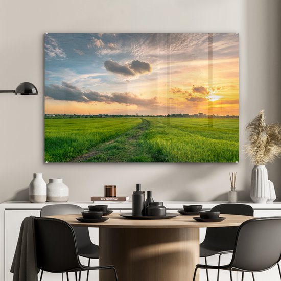 Peinture sur Verre - Prairie en Thaïlande - 120x80 cm - Peintures sur Verre Peintures - Photo sur Glas