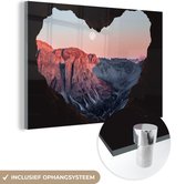 MuchoWow® Glasschilderij 30x20 cm - Schilderij acrylglas - Zonsondergang vanuit grot - Foto op glas - Schilderijen