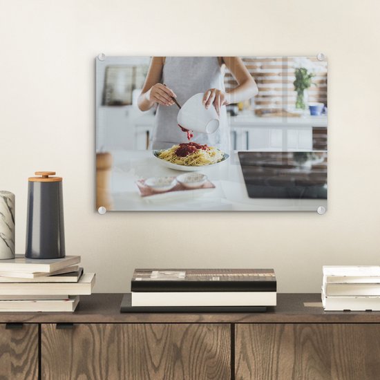 Peinture sur Verre - Pâtes - Sauce - Italienne - 30x20 cm - Peintures sur Verre Peintures - Photo sur Glas