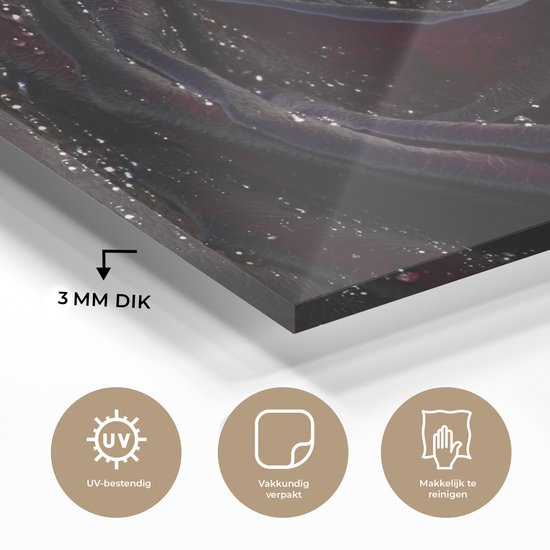 MuchoWow® Peinture sur verre - Water - Rose - Foncé - 30x20 cm - Peintures sur verre acrylique - Photo sur Glas