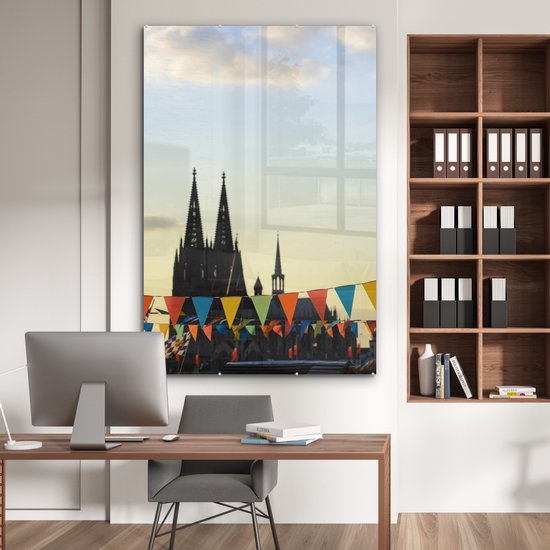 Drapeaux de la cathédrale de Dom en Allemagne Plexiglas 120x180 cm - Impression photo sur Glas (décoration murale plexiglas) XXL / Groot format!