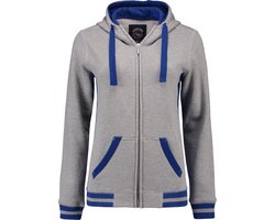 Lemon & Soda heavysweat vest met capuchon voor dames grijs / royal blue - XXL