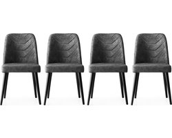 Asir JEU DE 4 CHAISES VERONIC - ANTHRACITE