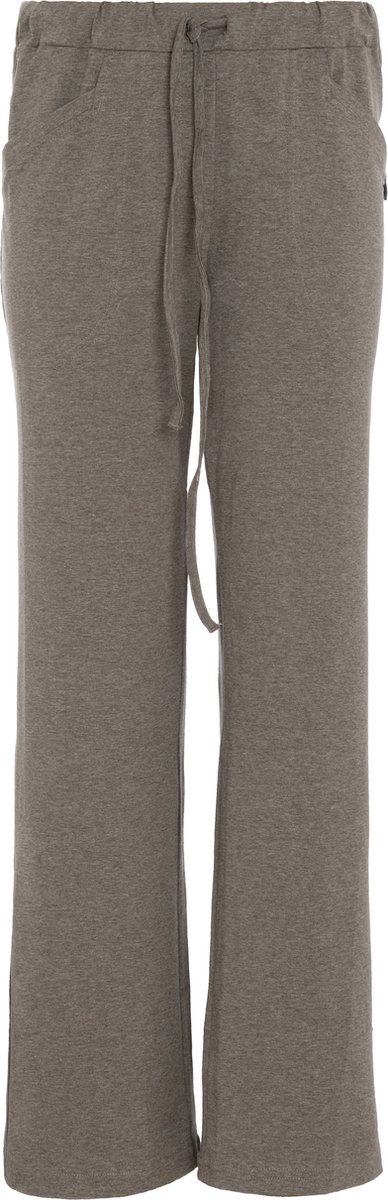 Knit Factory Lily Broek - Dames broek - Dames pantalon - Pantalon met steekzakken - Lange broek - Superzacht door 96% viscose en 4% elastaan - Elastisch - Wijde broek - Broek voor in de lente, zomer en Herfst - Taupe - S