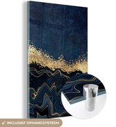 MuchoWow® Peinture sur Verre - Marbre - Texture - Or - Illustration - 80x120 cm - Peintures sur Verre Acrylique - Photo sur Glas