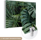 MuchoWow® Glasschilderij 60x40 cm - Schilderij acrylglas - Planten - Jungle - Bladeren - Tropisch - Foto op glas - Schilderijen