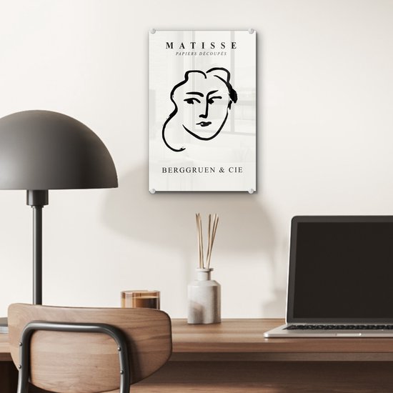 MuchoWow® Peinture sur verre 20x30 cm - Peinture sur verre acrylique - Abstrait - Femme - Henri Matisse - Maîtres anciens - Photo sur verre - Peintures