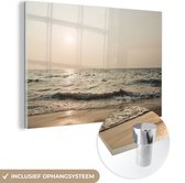 MuchoWow® Glasschilderij 30x20 cm - Schilderij acrylglas - Zee - Strand - Zon - Foto op glas - Schilderijen