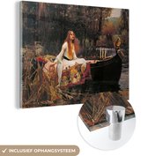 MuchoWow® Glasschilderij 40x30 cm - Schilderij acrylglas - The lady of shalott - schilderij van John William Waterhouse - Foto op glas - Schilderijen