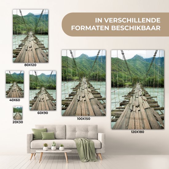 Peinture sur Verre - Pont - Bois - Rivière - 100x150 cm - Peintures sur Verre Peintures - Photo sur Glas