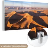 MuchoWow® Glasschilderij 120x60 cm - Schilderij acrylglas - Duinen - Zand - Woestijn - Foto op glas - Schilderijen