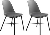 24Designs Mackay Chair - Lot de 2 - Coussin de siège gris + gris - Base noire