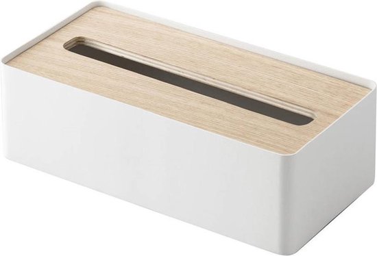 Yamazaki Tissue Box Rin wit natuur - metaal hout | bol.com