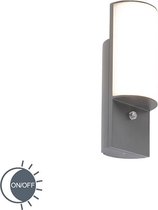 QAZQA harry - Moderne LED Wandlamp  voor buiten - 1 lichts - D 80 mm - Antraciet - Buitenverlichting