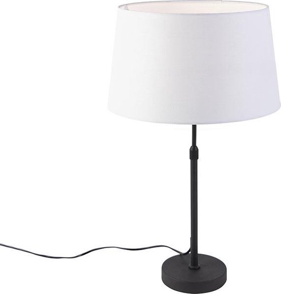 QAZQA parte - Moderne Tafellamp met kap - 1 lichts - H 700 mm - Wit - Woonkamer | Slaapkamer | Keuken