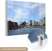 MuchoWow® Glasschilderij 90x60 cm - Schilderij acrylglas - Liverpool - Engeland - Haven - Foto op glas - Schilderijen