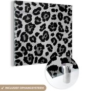 MuchoWow® Peinture sur verre 20x20 cm - Peinture sur verre acrylique - Impression panthère sur bleu - Photo sur verre - Peintures