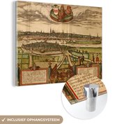 MuchoWow® Glasschilderij 40x30 cm - Schilderij acrylglas - Stadskaart - Maastricht - Historisch - Foto op glas - Schilderijen - Plattegrond