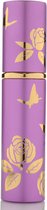 Luxe Mini Parfum Flesje - Navulbaar - 10 ml - Reisflesje - Parfumverstuiver - Paars / Goud