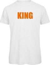 Koningsdag t-shirt wit L - KING - soBAD. | Oranje | Oranje t-shirt unisex | Oranje t-shirt dames | Oranje t-shirt heren | Koningsdag
