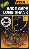 Fox Edges Wide Gape Long Shank Micro Barbed (10pcs) - Maat : 6