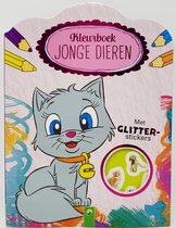 Kleurboek jonge dieren - met glitter stickers