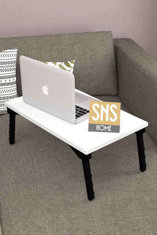 SNS Home / Laptopstandaard / Ontbijttafel / Bureau / Laptoptafel / Bank Tafeltje / Wit / 60 cm