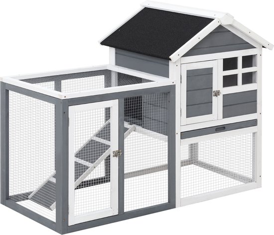 PawHut Kleintierkäfig Mit Rädern – Für Chinchillas, Frettchen, Kätzchen – Mit 4 Plattformen, Hängematte & Abnehmbarem Tablett