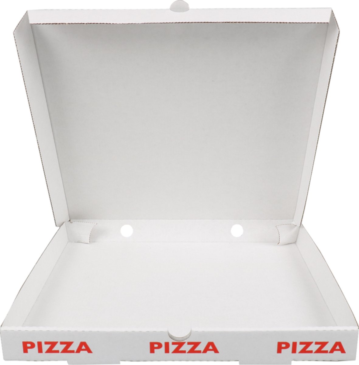 Boîte pizza, carton ondulé, 30x16x10cm, calzone, blanc