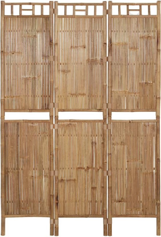 vidaXL - Kamerscherm - met - 3 - panelen - 120x180 - cm - bamboe