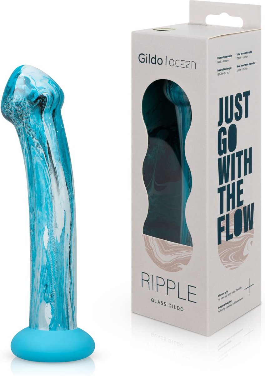 Goedkoopste Gildo - Ocean Ripple Glazen Dildo