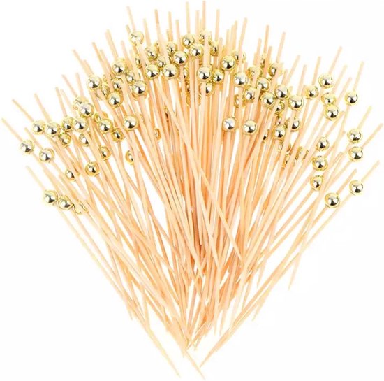 Akyol - Verjaardag - cocktailprikker - kerst - cocktailprikkers kerst - prikkeRS - prikkers voor bruiloft - communie - prikkers voor een feestje - cocktailprikker - partprikkers - cocktailprikkers-Goud- cocktailprikkers bruiloft