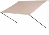 Bol.com Happyment Zonneluifel deluxe - Handmatig - Luifel met steunpoten - Zonnescherm - Terras - Tuin of balkon - Beige - 200cm aanbieding