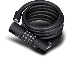 ACID Kabelslot CORVID C180 - Instelbare cijfercode - Roestvrij - Gifstofvrij - CORE+ Staalkabel - GRIP+ rubber - 180 cm - Zwart