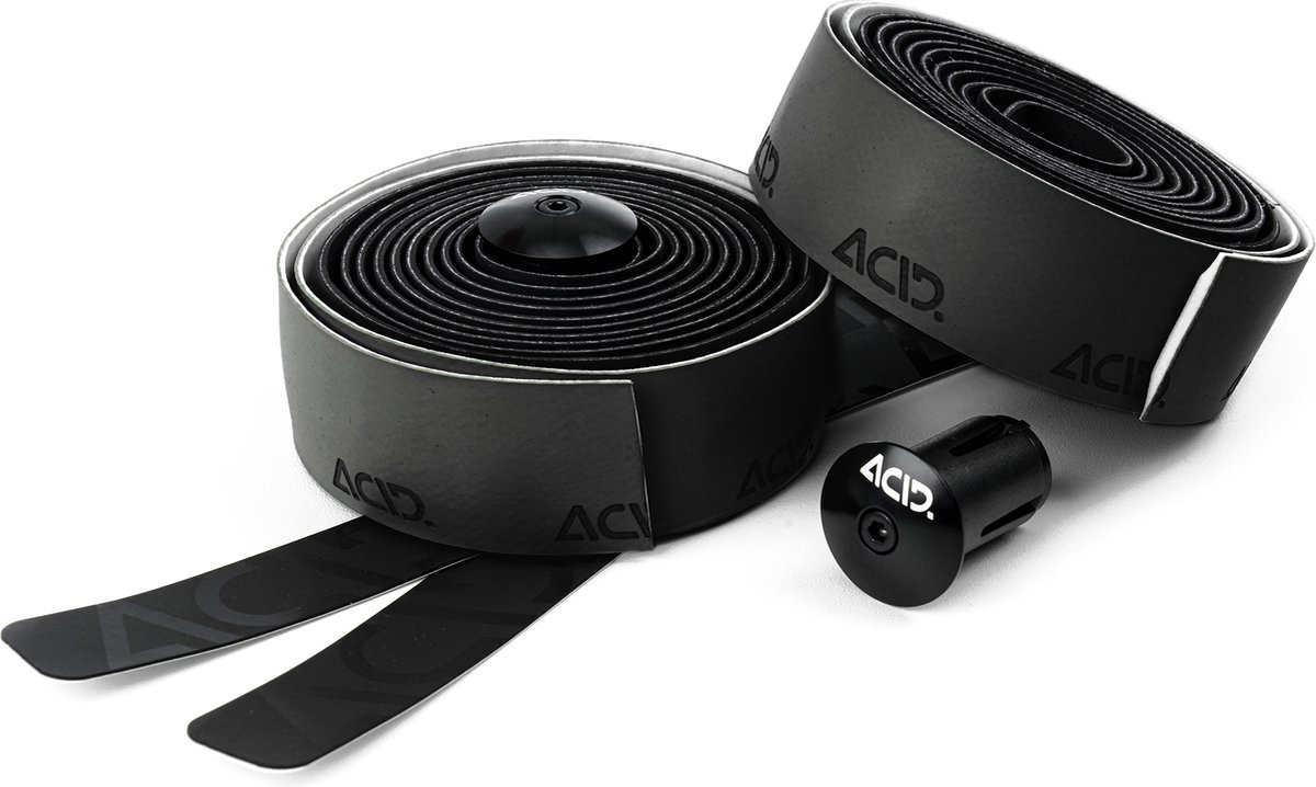 ACID stuurlint - Stuurtape - Microvezels en nanofinishing - Inclusief aluminium expander-eindplug - Dikte 2,5 mm - Polyurethaan - L2000xB30xD2,5 mm - Zwart/Grijs