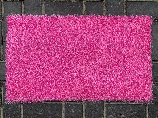 Kunstgras deurmat roze 70cm bij 40cm