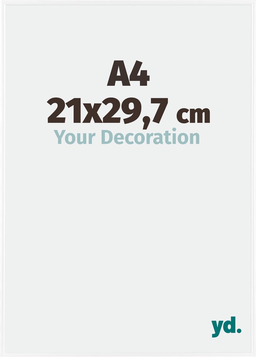 yd. Your Decoration - Fotolijst A4 21x 29,7 cm - Kunststof - Wit Hoogglans - Evry