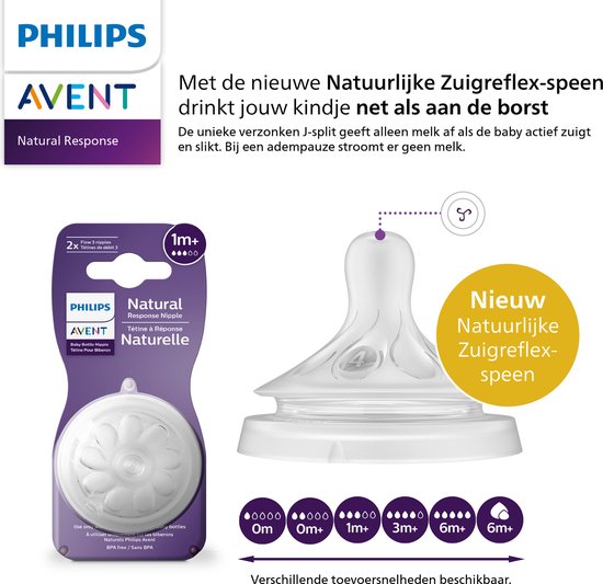 Philips Avent Natural Biberon En Verre 0m+ Flacon 120ml + 1 Tétine