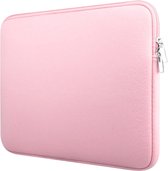 laptopsleeve – 15,6 inch - dubbele ritssluiting- roze kleur- unisex spat bestending