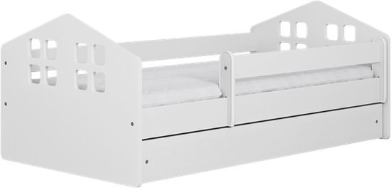 Kocot Kids - Bed Kacper wit zonder lade met matras 140/80 - Kinderbed - Wit