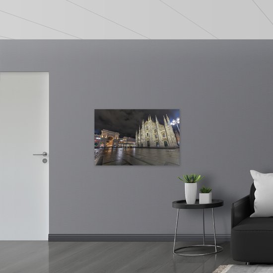 WallClassics - Panneau en mousse PVC – Cathédrale Santa Maria del Fiore sur la place Piazza Del Duomo à Florence, Italie – Photo 105 x 70 cm sur panneau en mousse PVC