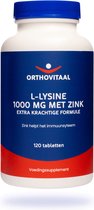 Orthovitaal - L-Lysine 1000 mg met Zink - 120 tabletten - Aminozuren - vegan - voedingssupplement