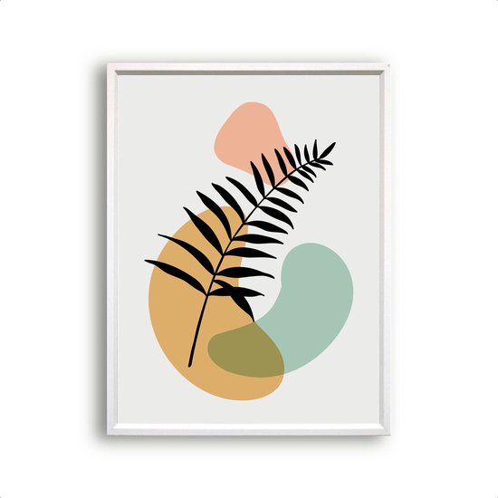 Postercity - Poster Abstract Botanisch Bladeren - Kunst Bladeren Poster - 30x21cm / A4