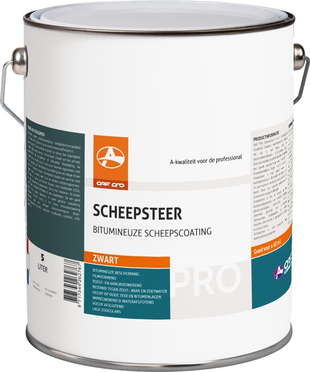 OAF PRO Scheepsteer 5 liter - Voor Onderwatergedeelten van Metalen, Houten, Betonnen en Polyester vaartuigen