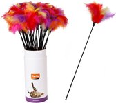 Cat tickler tube with feathers, 1 pcs, 45cm assortment, (ce)